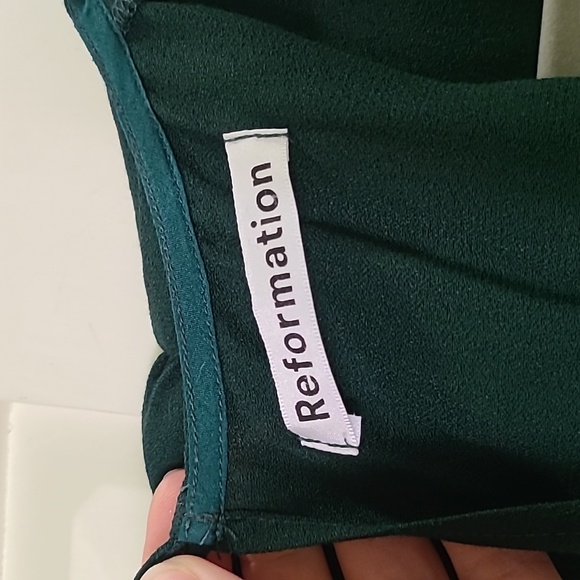 REFORMATION Frasier Dress in Forest, 6P - Picture 7 of 7
